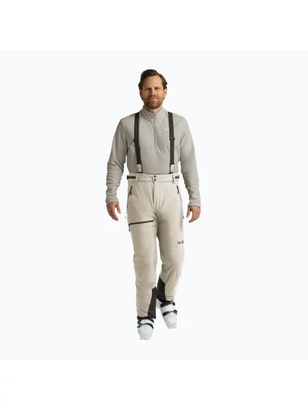 Pantaloni de schi pentru bărbați Jack Wolfskin Flowline Pro 2L Ins pale sand