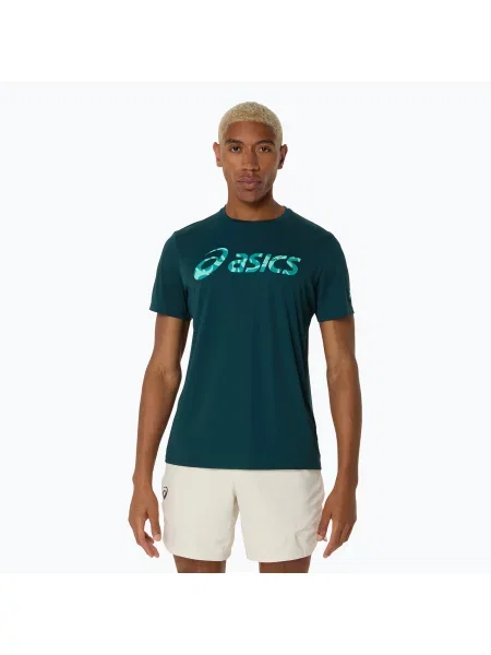 Tenisové tričko ASICS Match Seasonal Graphic Tee saxon green zelené