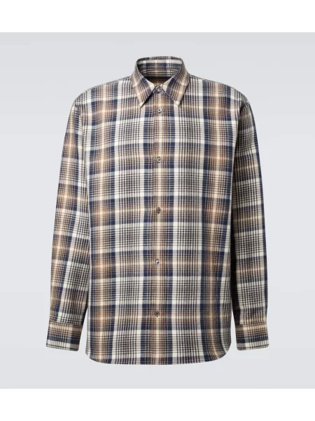 Kostkovaná košile Studio Nicholson modrá