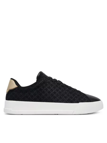 Tommy Hilfiger Sneakersy Th Court Lth Mix Monogram czarny