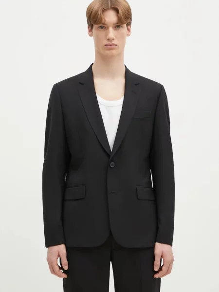 Вовняні однотонні костюмні штани Paul Smith коричневі