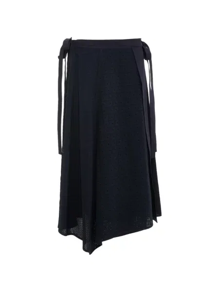 Fustă midi 3.1 Phillip Lim cu broderie asimetrică albastru