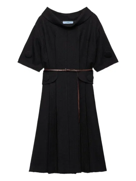 Krótka sukienka mini Prada wełniana garniturowa czarna