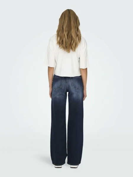 ONLY Blugi Madison Bleumarin Wide Leg albastru