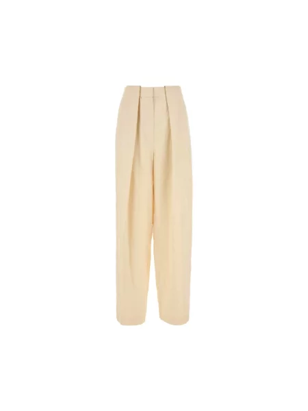 Lniane spodnie Stella Mccartney beżowe