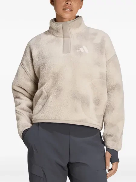 Sală de gimnastică pulover Adidas cu broderie cu model piele de șarpe maro