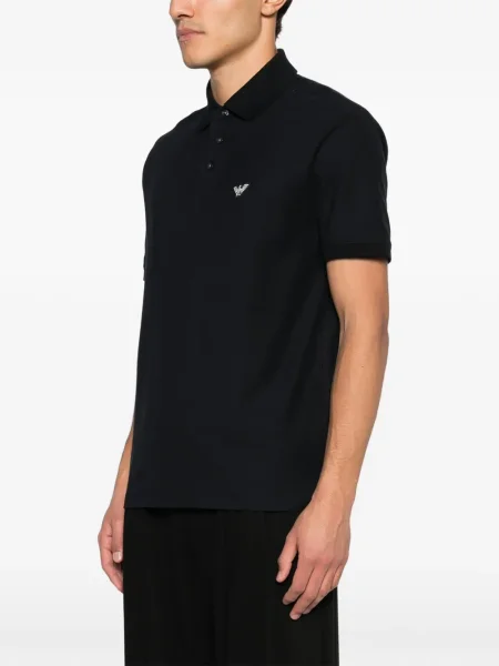 Polo Emporio Armani με κέντημα μαύρο