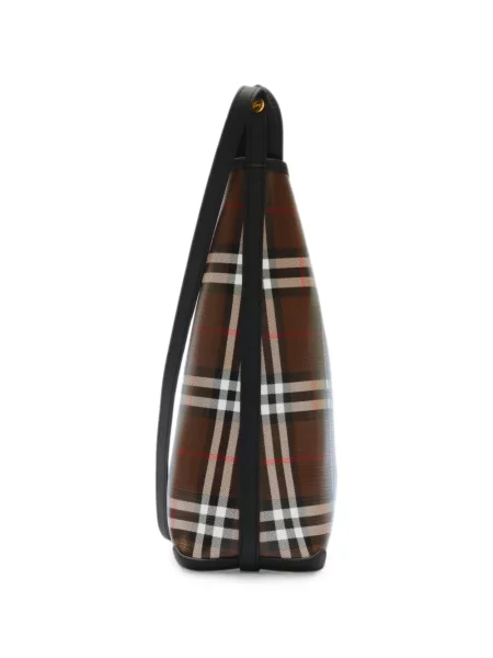 Geantă Burberry în carouri maro