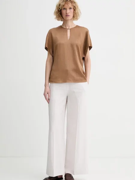 Calvin Klein hlače z lyocellom bež