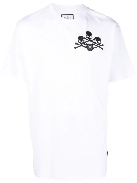 Tricou Philipp Plein cu imagine alb