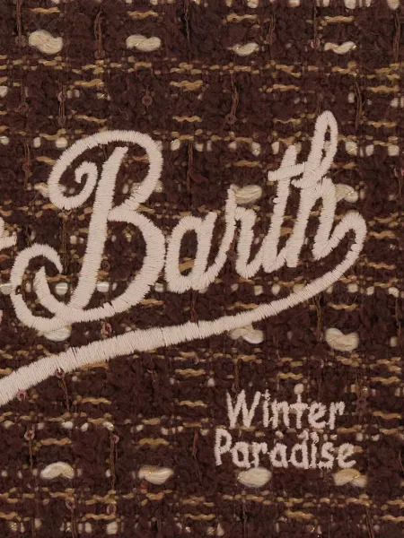 Geantă plic Mc2 Saint Barth cu broderie maro