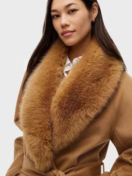 Шерстяное пальто Tommy Hilfiger с поясом бежевое