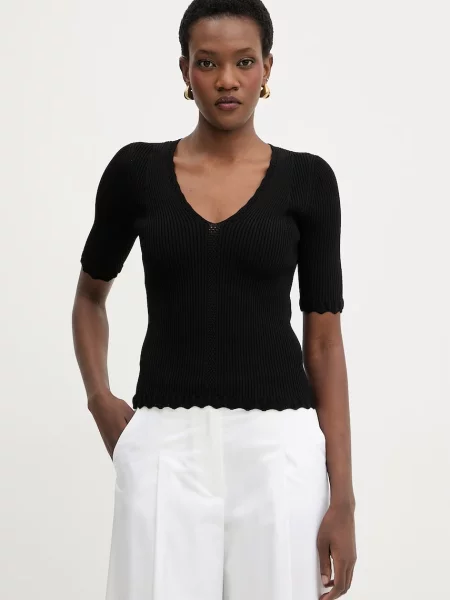 Twinset bluzka z falbanką z czarna