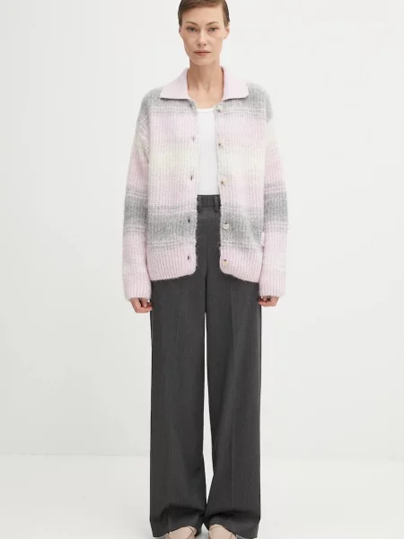 Брюки Mm6 Maison Margiela с высокой посадкой серые