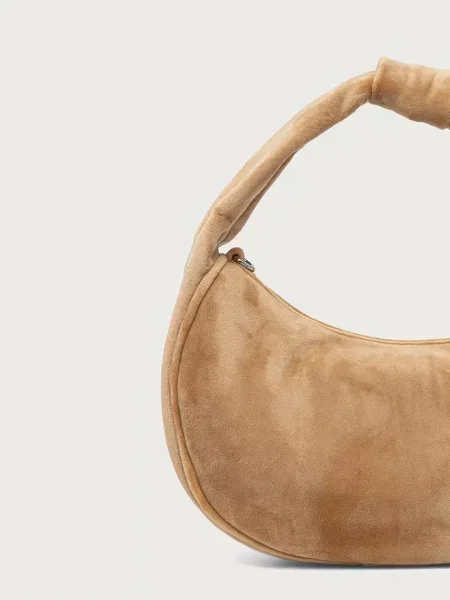 Juicy Couture torebka hobo welurowa Blossom beżowa