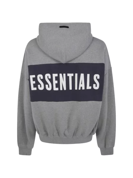 Подрязан суичър с качулка Fear Of God Essentials сиво
