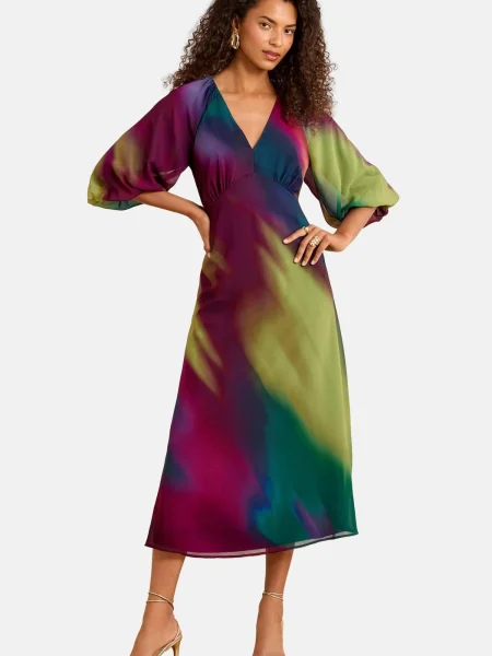 Love & roses Obleka marine / kivi / ciklama roza