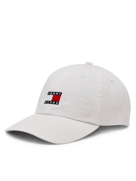 Шапка с козирка Tommy Jeans с апликация бяло