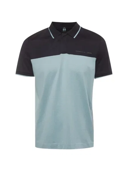 Tricou polo Boss cu imagine albastru