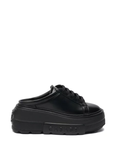 Papuci tip mules Casadei cu platformă negru