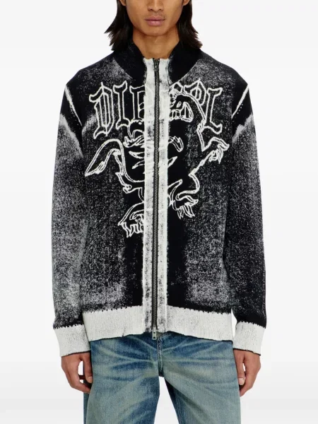 Cardigan Diesel cu imagine negru