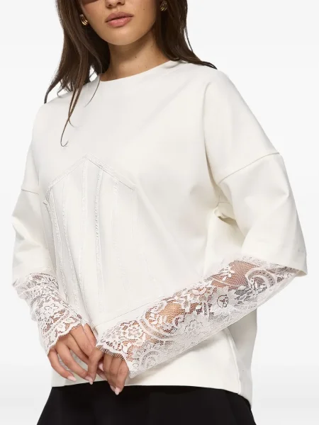 Top Hamza koronkowy z gorsetem biały