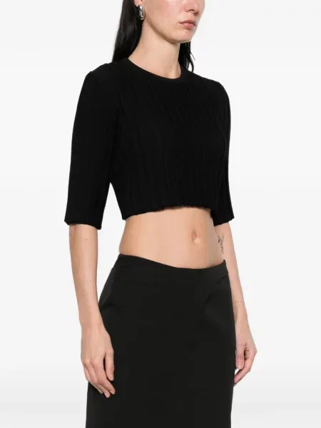 Tricou Sportmax cu nervuri negru