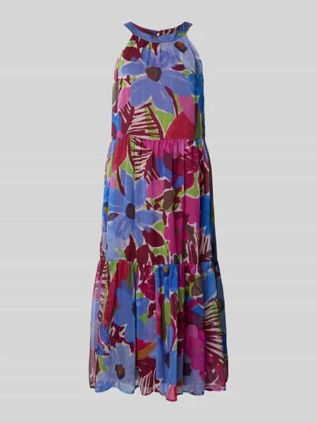 Sukienka midi o kroju relaxed fit z kwiatowym nadrukiem na całej powierzchni Christian Berg Woman Selection