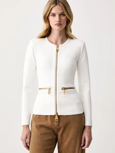 Elisabetta Franchi cardigan pentru femei cu vâscoză alb