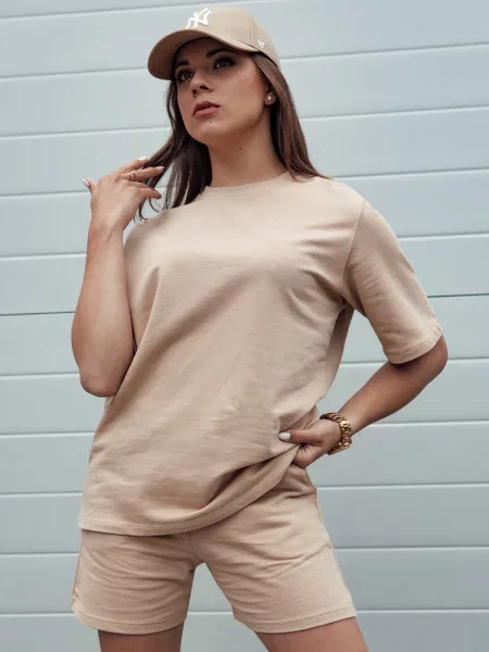 T-shirt SWAN Dstreet beżowa