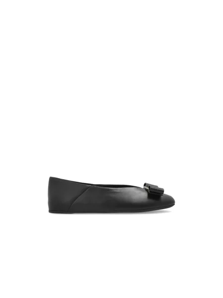 Balerinki Ferragamo skórzane czarne