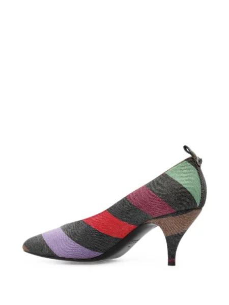 Pantofi cu toc Versace cu dungi negru