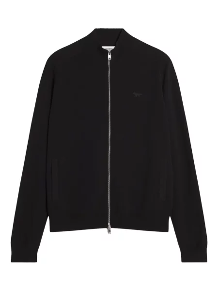 Vlněný kardigan Maison Kitsuné černý