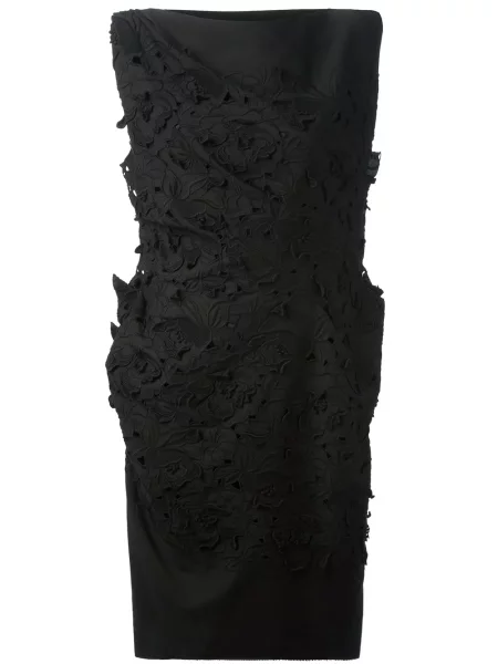 Rochie Lanvin cu model floral negru