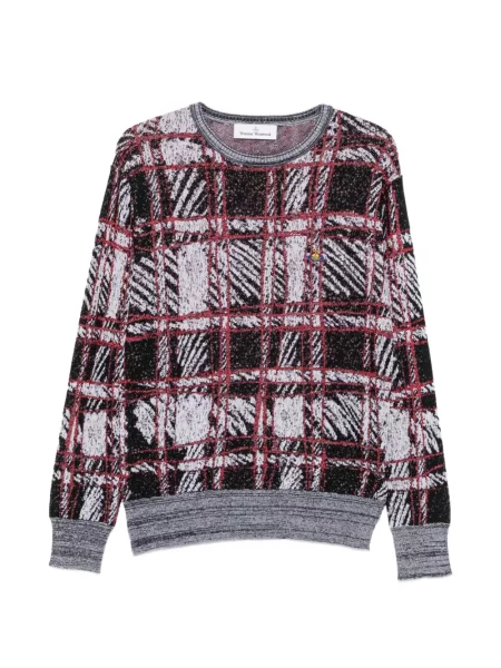 Haftowany sweter Vivienne Westwood w kratę czarny