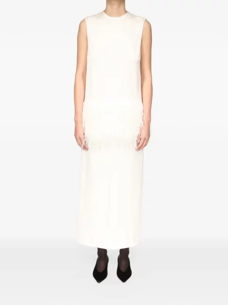 Rochie midi Loulou De Saison cu pene negru