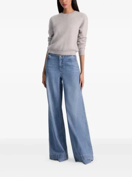 Pulover Alice + Olivia cu decolteu rotund gri