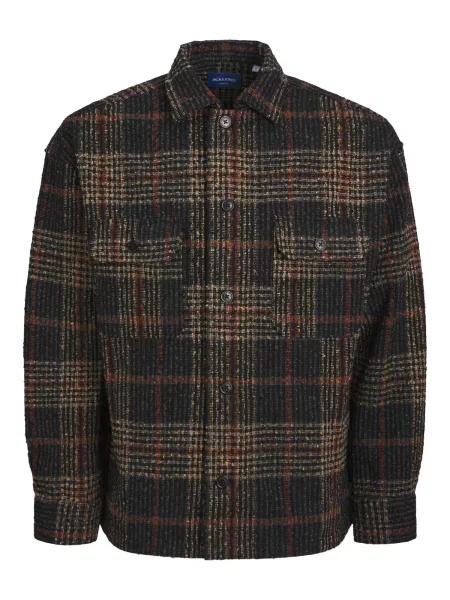 JACK & JONES Geacă de primăvară-toamnă JORRoxbury maro cappuccino / gri metalic / roșu ruginiu negru