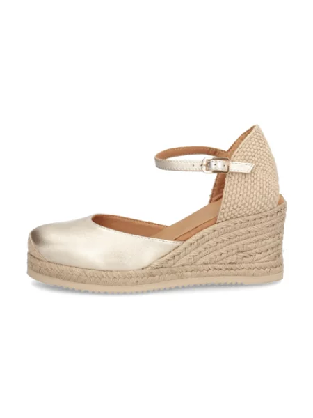 Unisa hladká kůže sandály na klínku zlaté