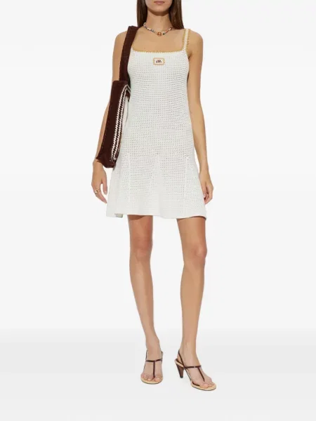 Rochie mini Casablanca tricotate cu autograf alb