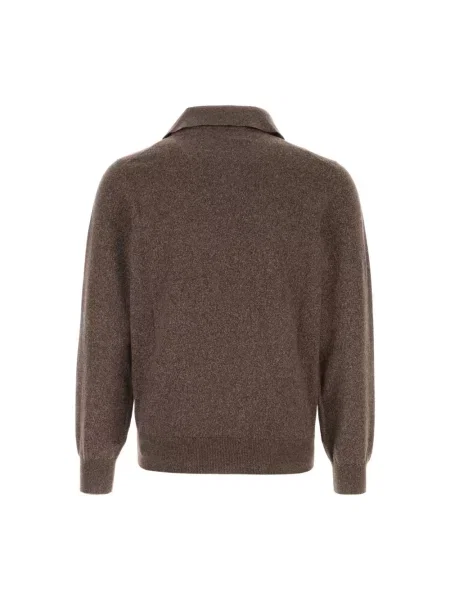 Sweter Brunello Cucinelli z kaszmiru brązowy