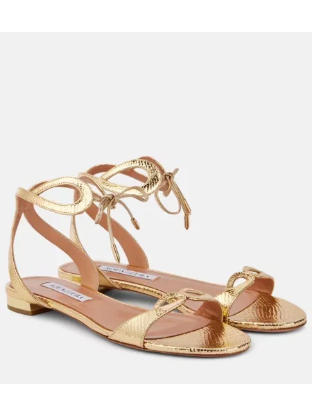 Usnjene sandali Aquazzura zlata