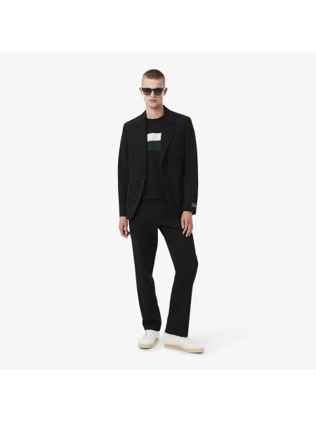 Lacoste Kolorowa Koszulka Z Dżerseju czarny