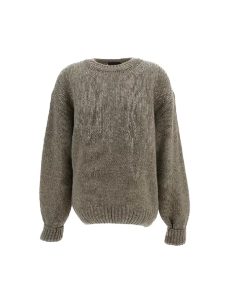 Sweter Haikure z cekinami wełniany beżowy