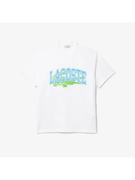 Lacoste Koszulka Z Bawełnianego Dżerseju O Klasycznym Kroju biały