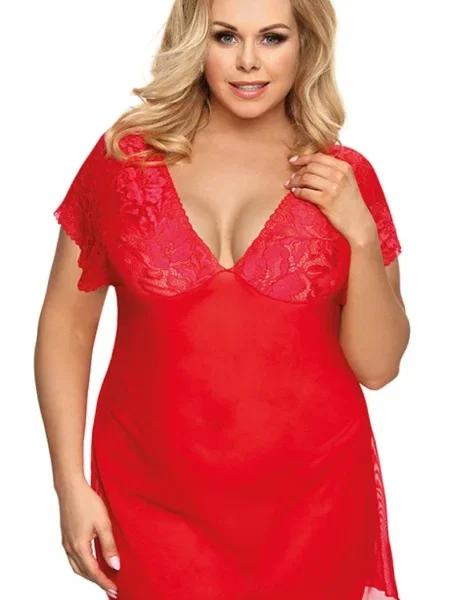 Шифоновый пеньюар и стринги Комплект_Anais_Sydney червоні