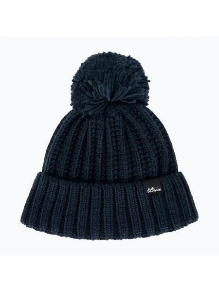 Női téli sapka Jack Wolfskin Highloft Knit Beanie éjszakai kék. Méret: M kék