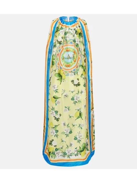 Rochie Dolce&gabbana de mătase cu imagine galben