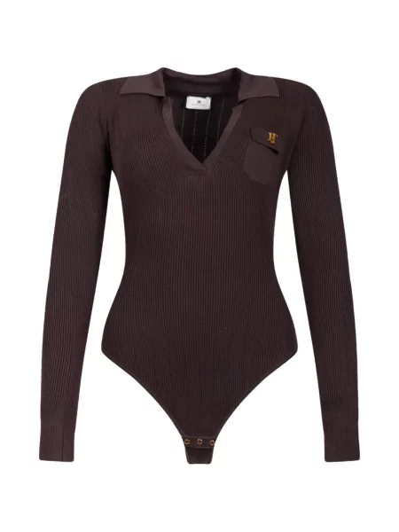 Body Elisabetta Franchi tricotate ajurat maro