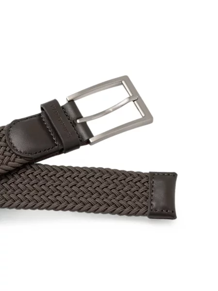 Cu centură curea Armani Exchange din piele țesută maro
